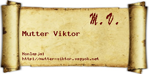 Mutter Viktor névjegykártya